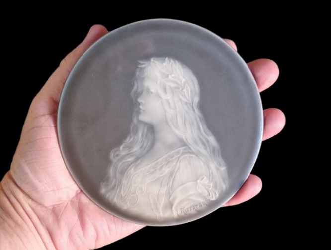 Auguste RAFFATERRE - PLAQUE DE PORCELAINE DE LIMOGES ART NOUVEAU