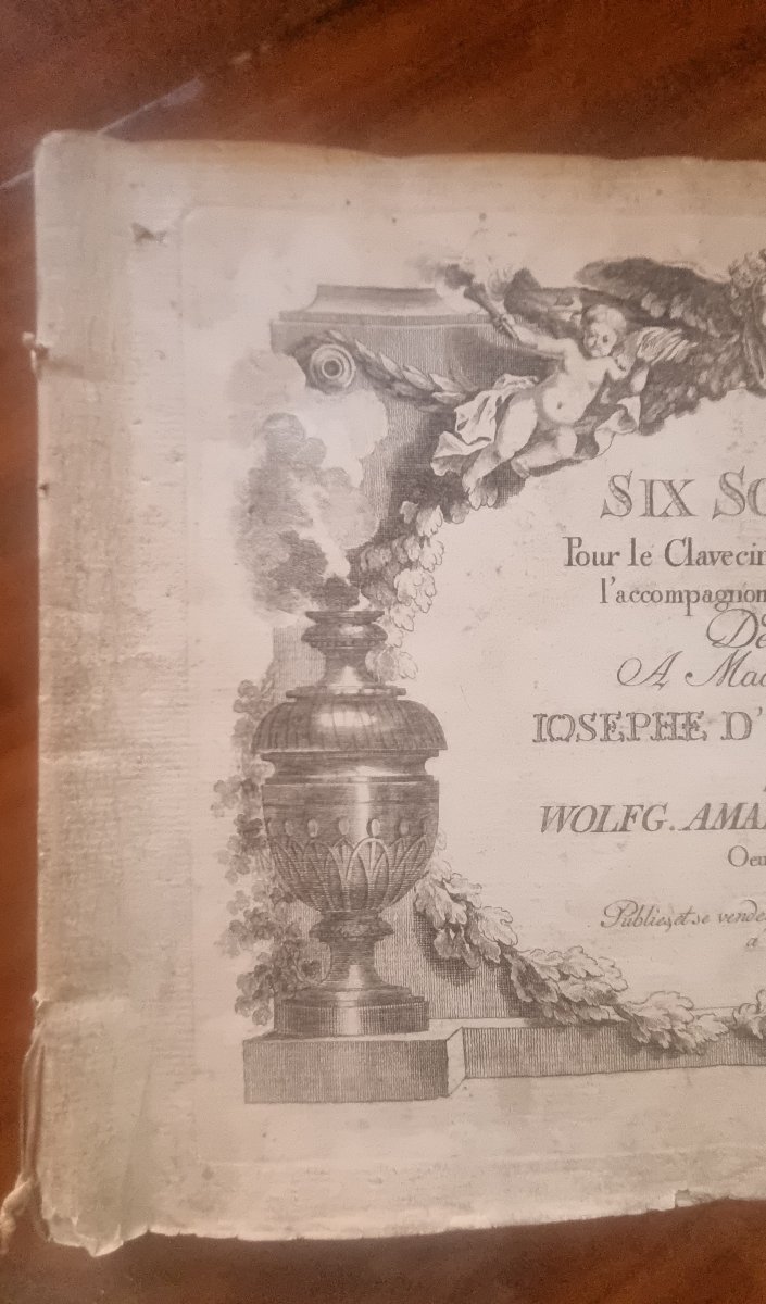 MOZART PARTITION ÉDITION ORIGINALE  VIENNE 1781 SIX SONATES POUR PIANO ET VIOLON MUSIQUE RARE-photo-2