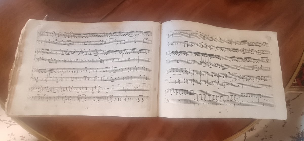 MOZART PARTITION ÉDITION ORIGINALE  VIENNE 1781 SIX SONATES POUR PIANO ET VIOLON MUSIQUE RARE-photo-3