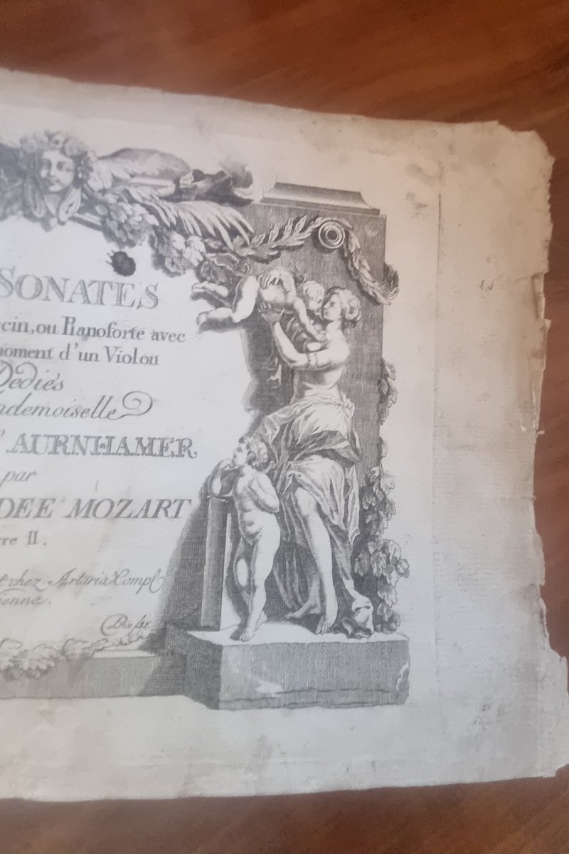 MOZART PARTITION ÉDITION ORIGINALE  VIENNE 1781 SIX SONATES POUR PIANO ET VIOLON MUSIQUE RARE-photo-4