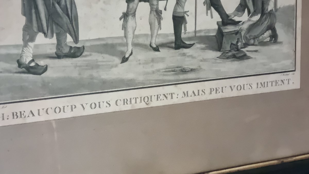 Jean François BOSIO AQUATINTE EPOQUE DIRECTOIRE INCROYABLES ET MERVEILLEUSES GRAVURE  MONACO-photo-3