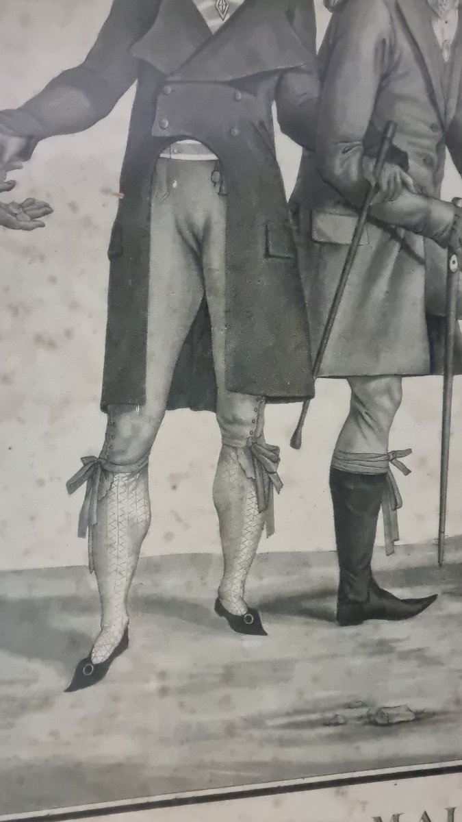 Jean François BOSIO AQUATINTE EPOQUE DIRECTOIRE INCROYABLES ET MERVEILLEUSES GRAVURE  MONACO-photo-5