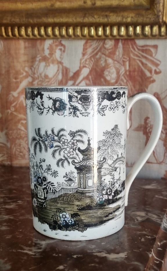 Creil And Montereau Earthenware, "pagode" Model, Rare Pitcher-photo-3