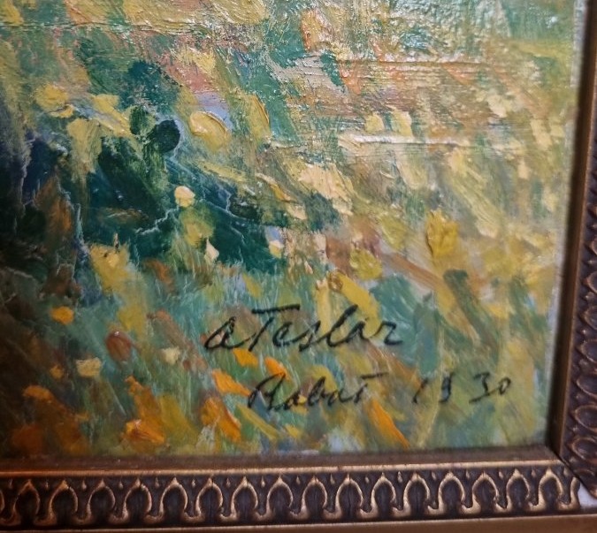 Antoni Teslar 1930 Rabat, Morocco Polish Orientalist Painter Poland  Oil On Cardboard-photo-2