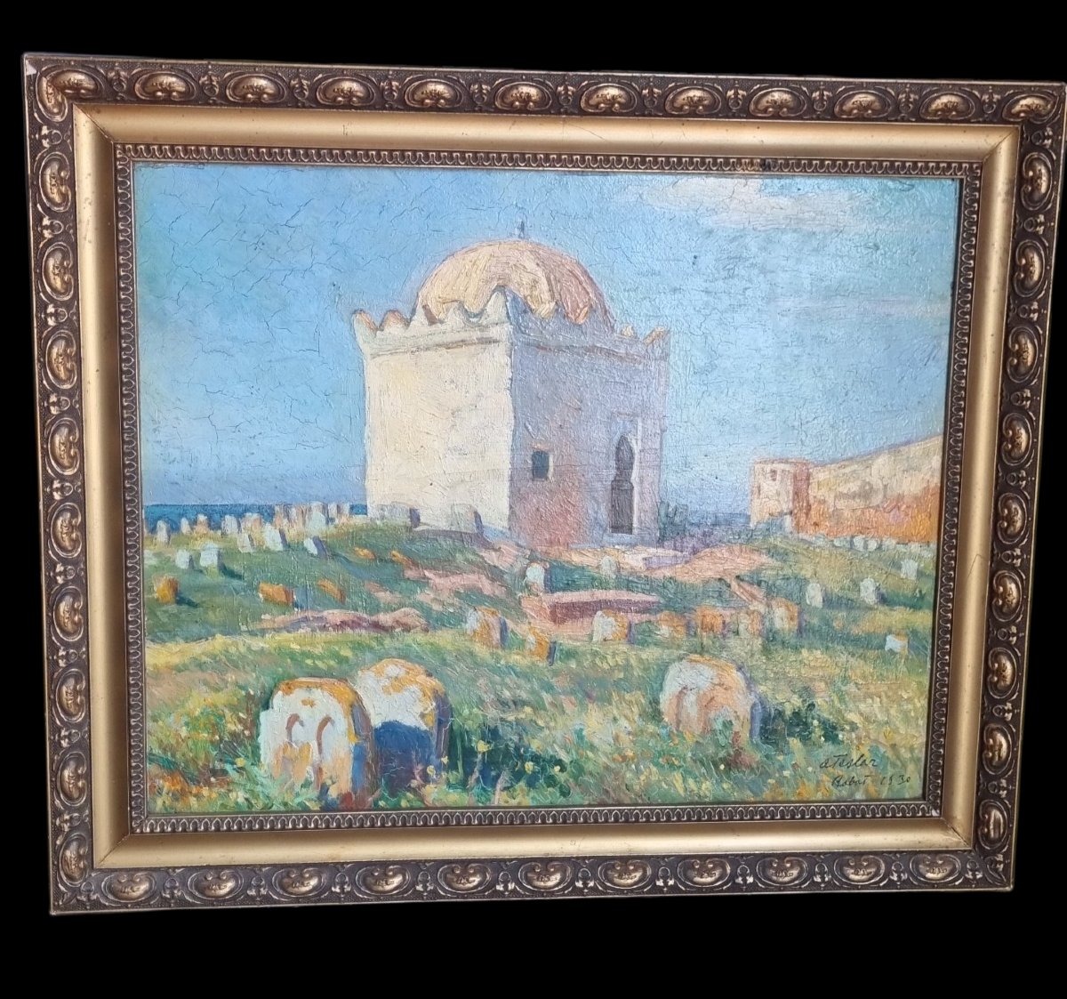 Antoni Teslar 1930 Rabat, Morocco Polish Orientalist Painter Poland  Oil On Cardboard