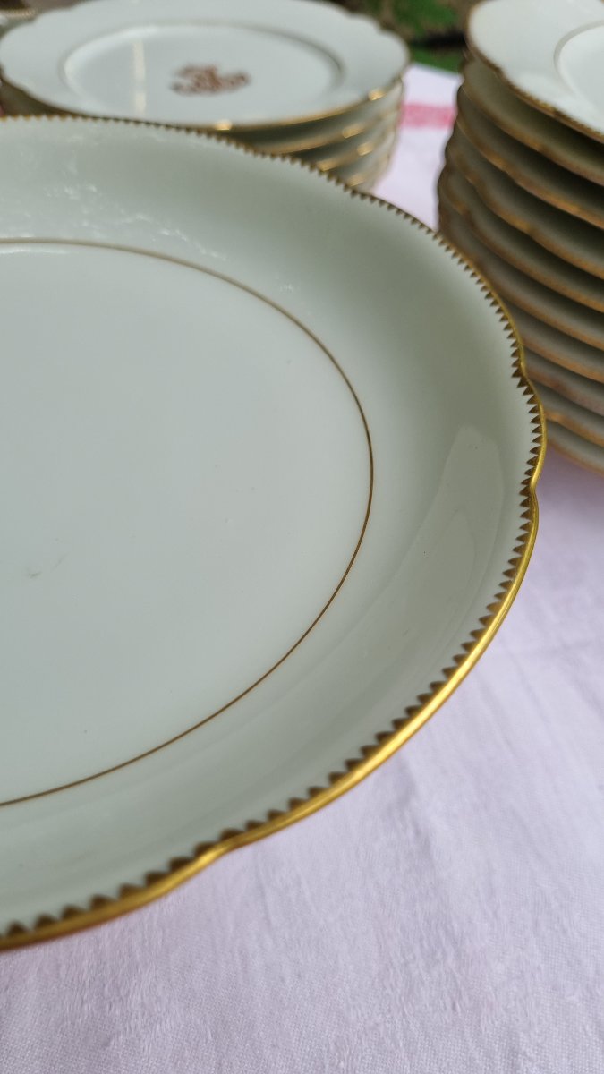 Small White And Gold Limoges Porcelain Table Set In The Napoleon III Style -photo-4
