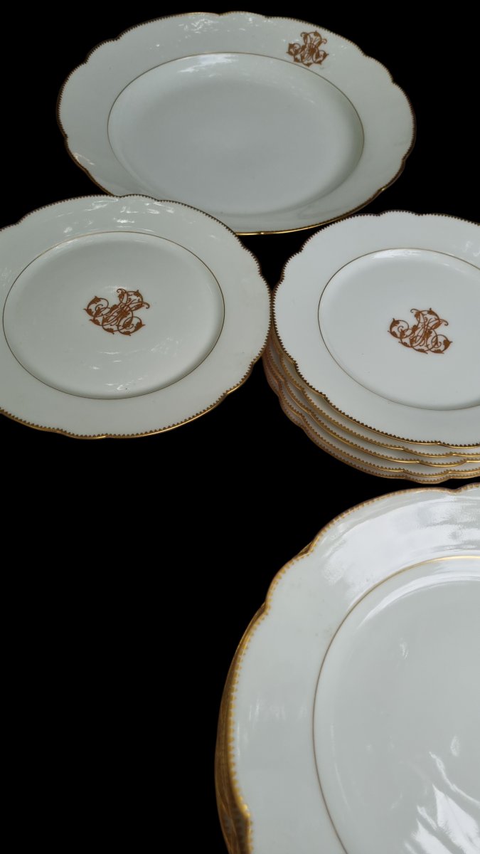 Small White And Gold Limoges Porcelain Table Set In The Napoleon III Style -photo-2