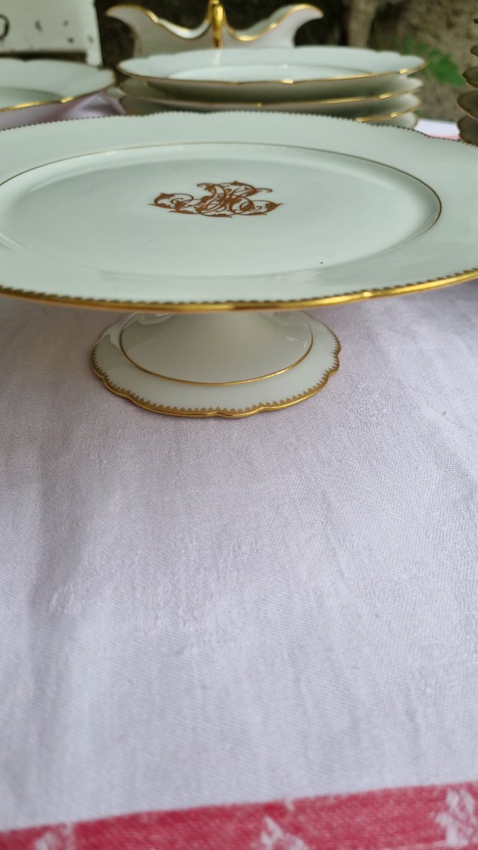Small White And Gold Limoges Porcelain Table Set In The Napoleon III Style -photo-5