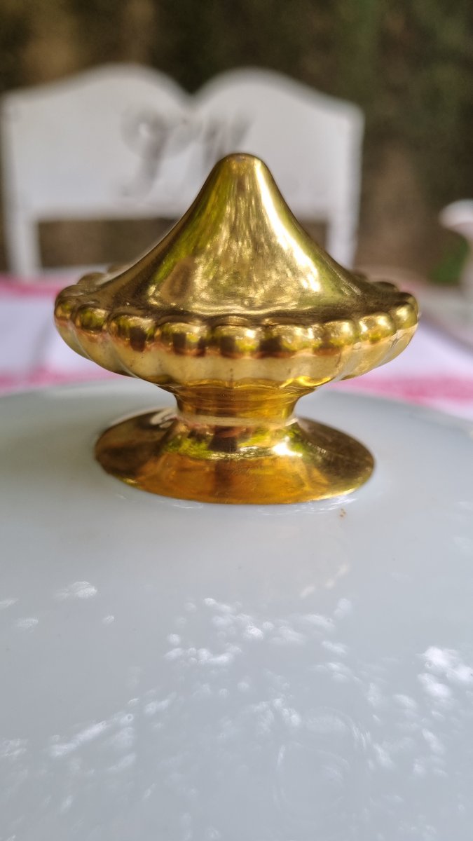 Small White And Gold Limoges Porcelain Table Set In The Napoleon III Style -photo-6