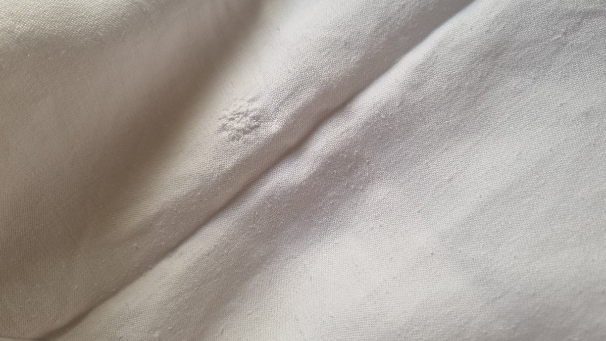GRANDE NAPPE DE FIL DE LIN DAMASSÉ VERS 1900 410 cm  x 174 cm-photo-3