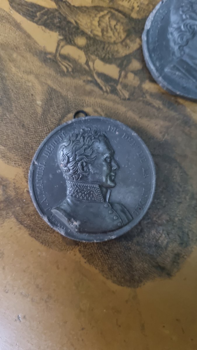 6 Plaster Medallions, "grand Tour" Souvenir Style, Circa 1830-photo-2