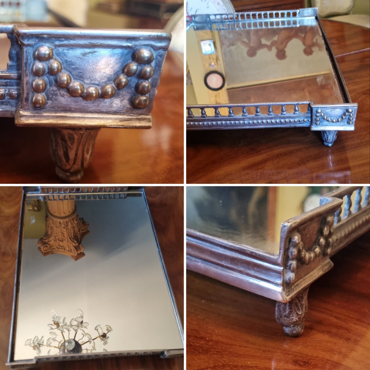 SURTOUT DE TABLE CENTRE DE TABLE MÉTAL ARGENTÉ  STYLE LOUIS XVI ÉPOQUE NAPOLÉON III 