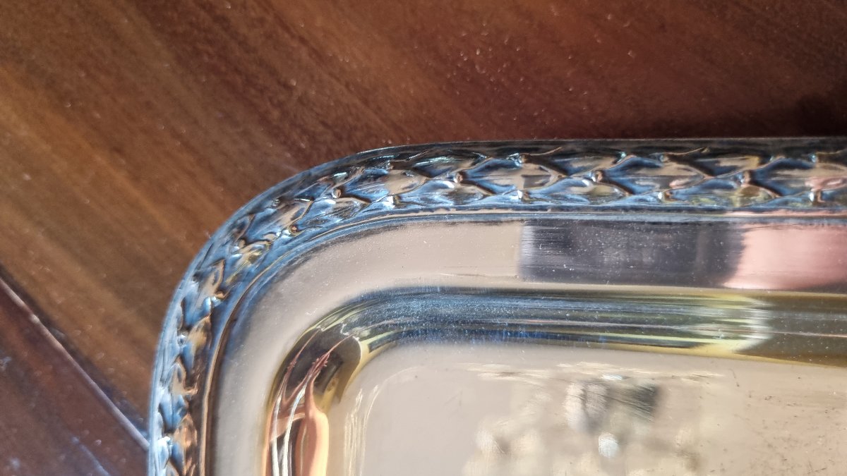 Silver-plated Metal Serving Tray From The Napoleon III Era -photo-3