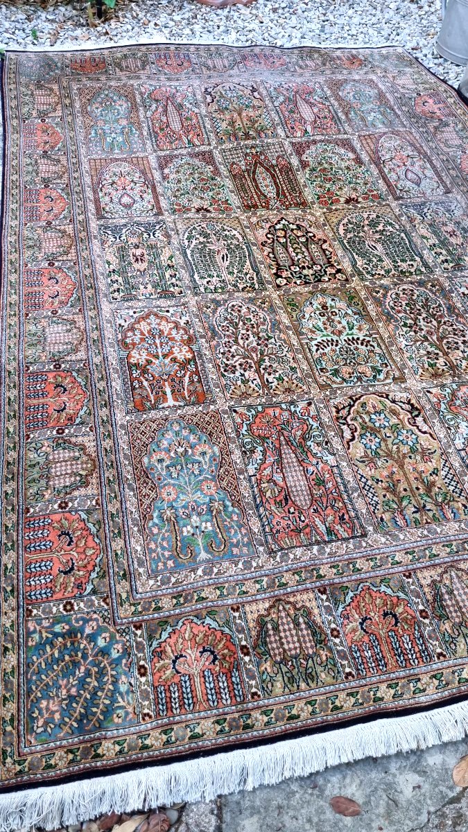 TAPIS EN SOIE CACHEMIRE 283  X 187 CM NOUÉ MAIN D'ORIENT-photo-2