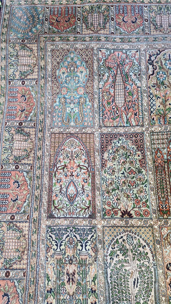 TAPIS EN SOIE CACHEMIRE 283  X 187 CM NOUÉ MAIN D'ORIENT-photo-3