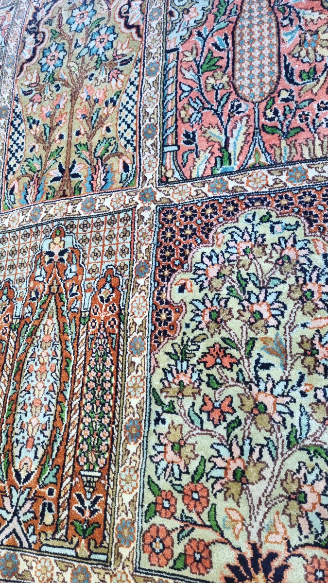 TAPIS EN SOIE CACHEMIRE 283  X 187 CM NOUÉ MAIN D'ORIENT-photo-1