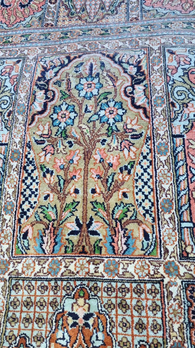 TAPIS EN SOIE CACHEMIRE 283  X 187 CM NOUÉ MAIN D'ORIENT-photo-2