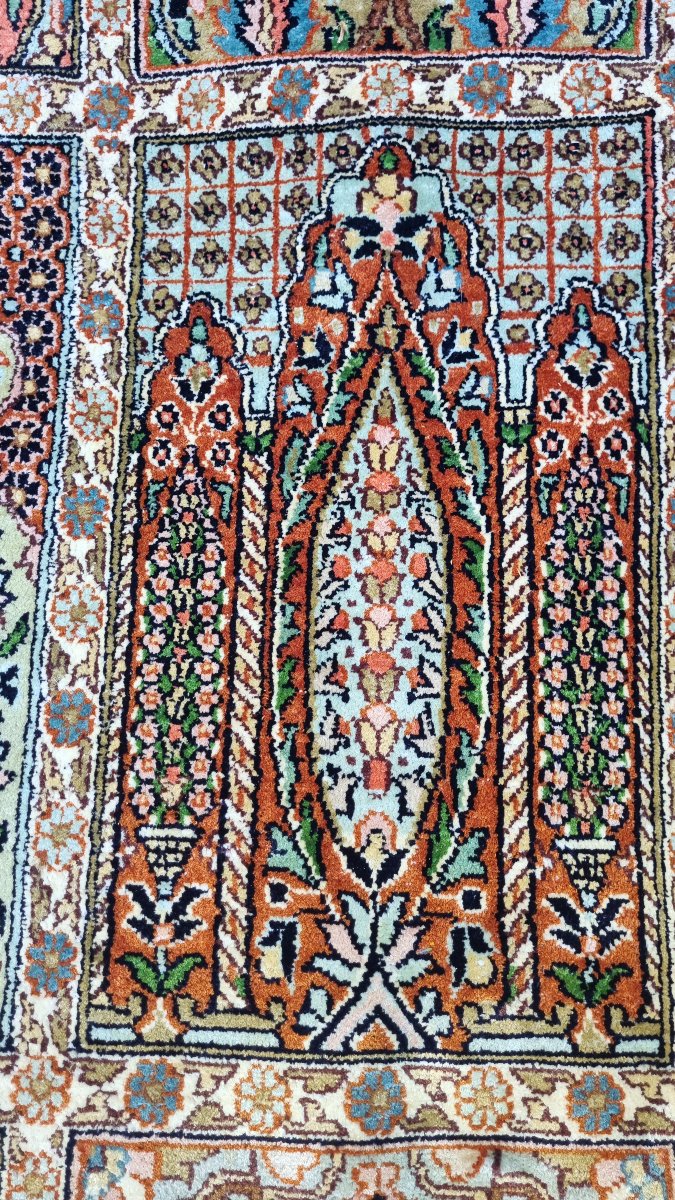 TAPIS EN SOIE CACHEMIRE 283  X 187 CM NOUÉ MAIN D'ORIENT-photo-3