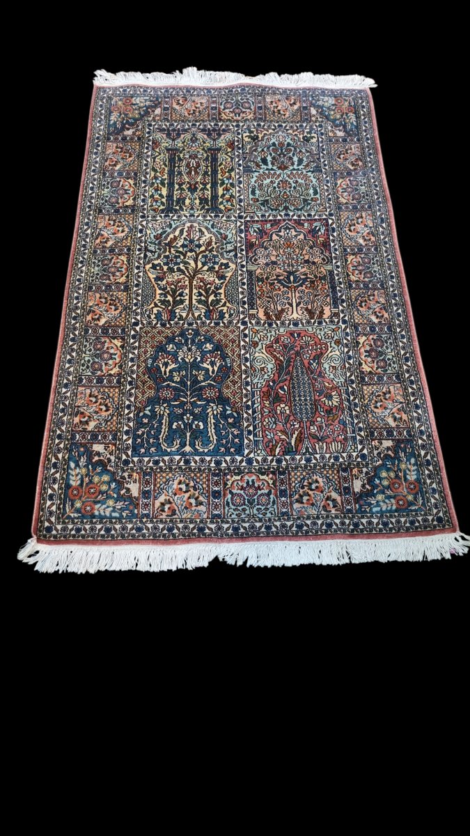 Fully Hand-knotted Oriental Silk And Cashmere Rug 158 Cm X 84 Cm-photo-2