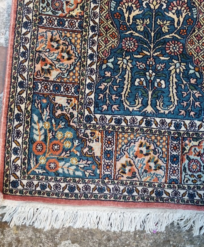 Fully Hand-knotted Oriental Silk And Cashmere Rug 158 Cm X 84 Cm-photo-4