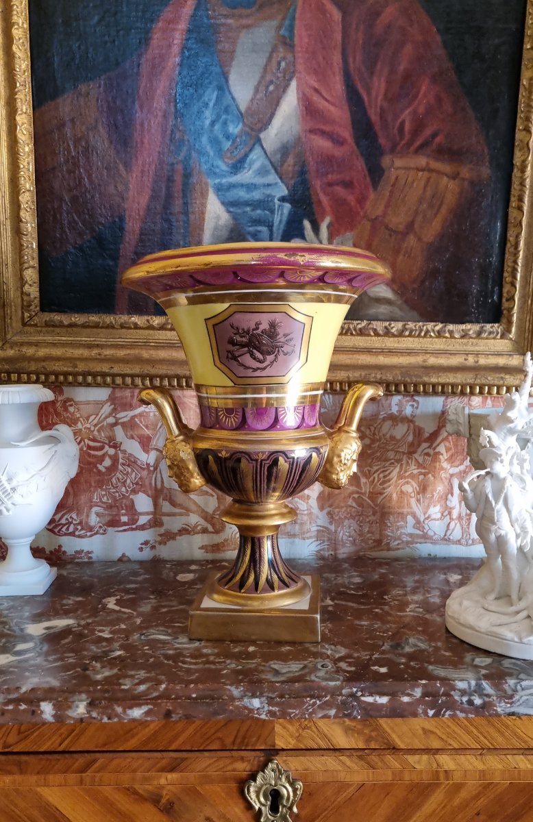 LE TALLEC PORCELAINE DE PARIS GRAND VASSE DE STYLE  MEDICIS DIRECTOIRE FIN XVIIIe-photo-4