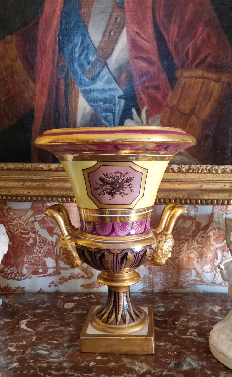 LE TALLEC PORCELAINE DE PARIS GRAND VASSE DE STYLE  MEDICIS DIRECTOIRE FIN XVIIIe-photo-2