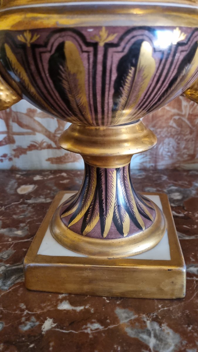 LE TALLEC PORCELAINE DE PARIS GRAND VASSE DE STYLE  MEDICIS DIRECTOIRE FIN XVIIIe-photo-5