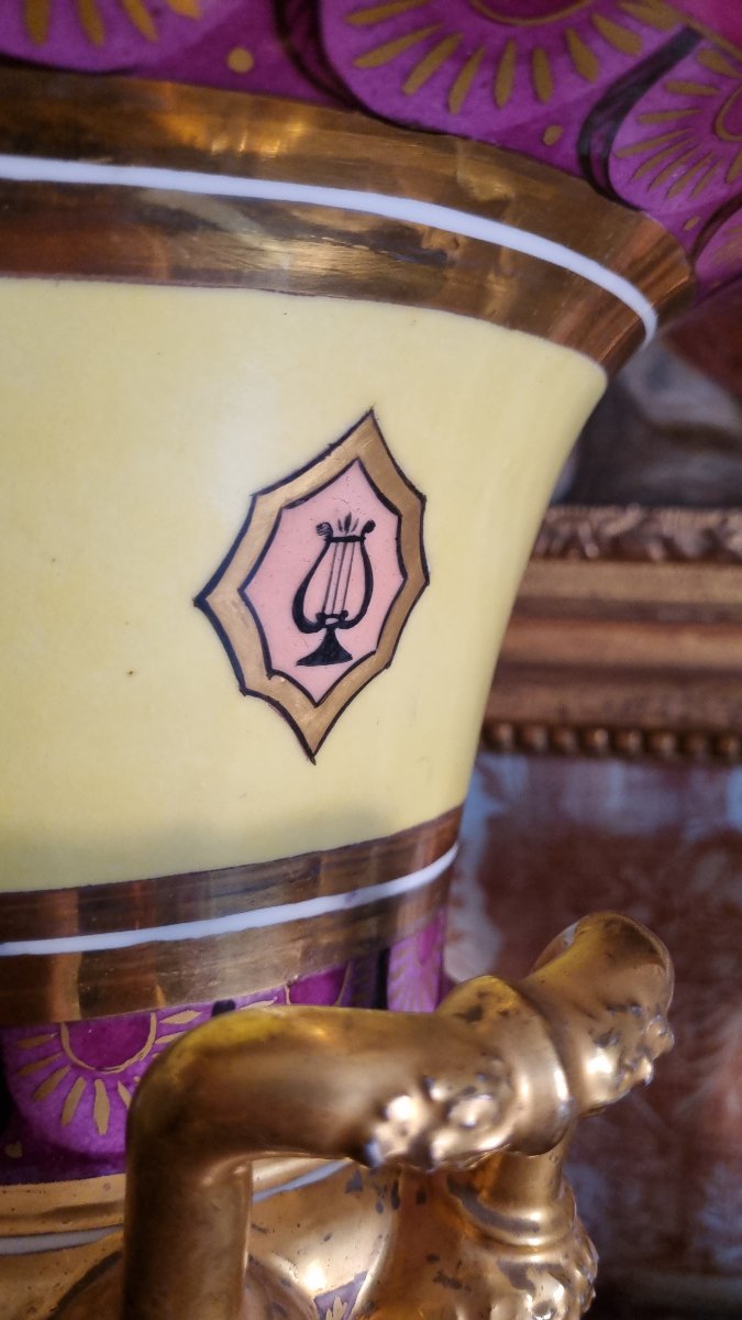 LE TALLEC PORCELAINE DE PARIS GRAND VASSE DE STYLE  MEDICIS DIRECTOIRE FIN XVIIIe-photo-6