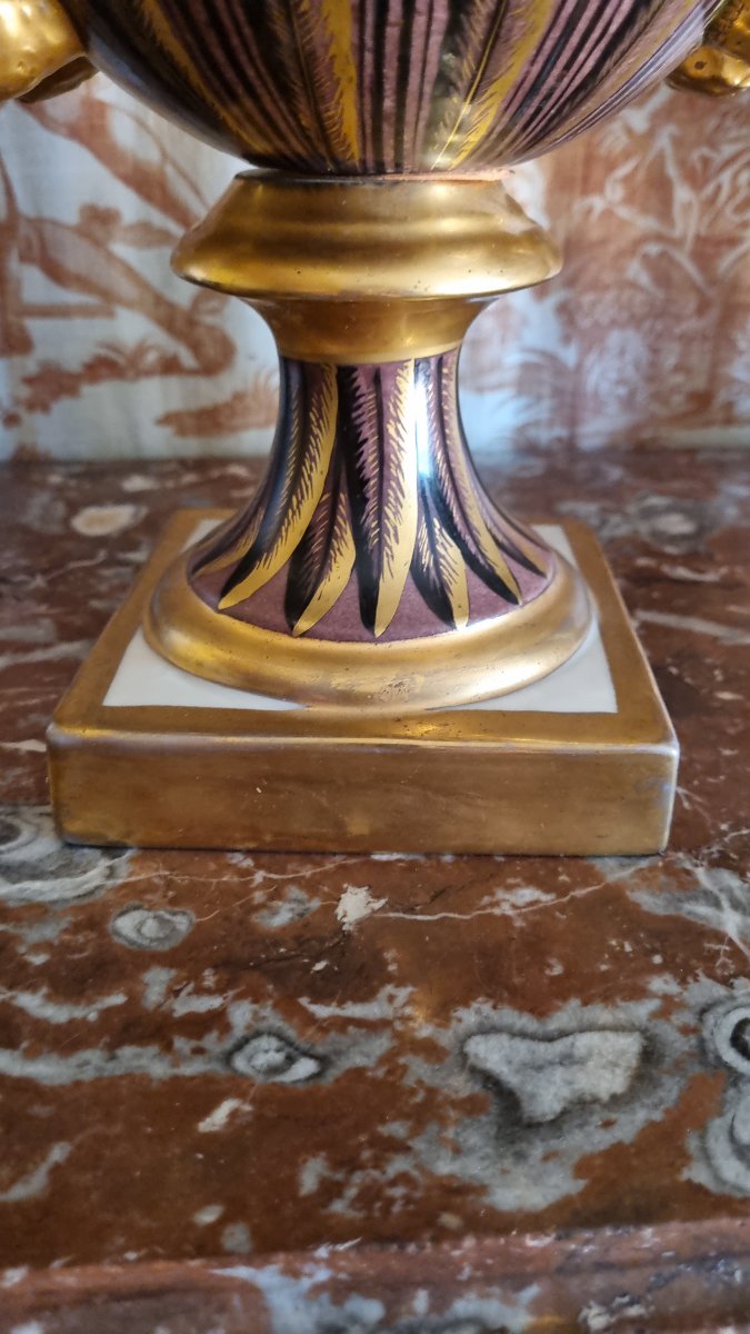 LE TALLEC PORCELAINE DE PARIS GRAND VASSE DE STYLE  MEDICIS DIRECTOIRE FIN XVIIIe-photo-7