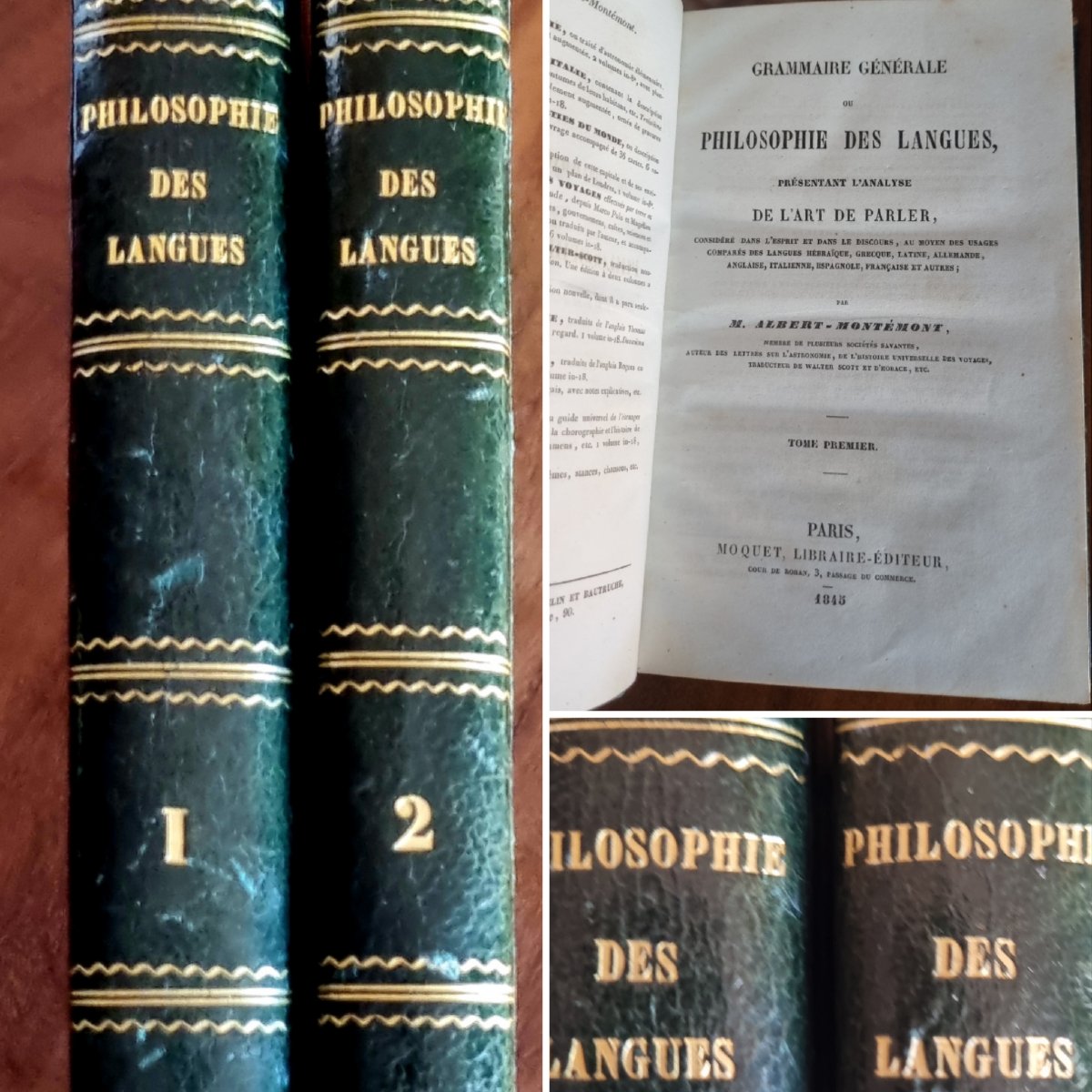 LIVRE ANCIEN ALBERT MONTÉMONT  PHILOSOPHIE DES LANGUES  1845