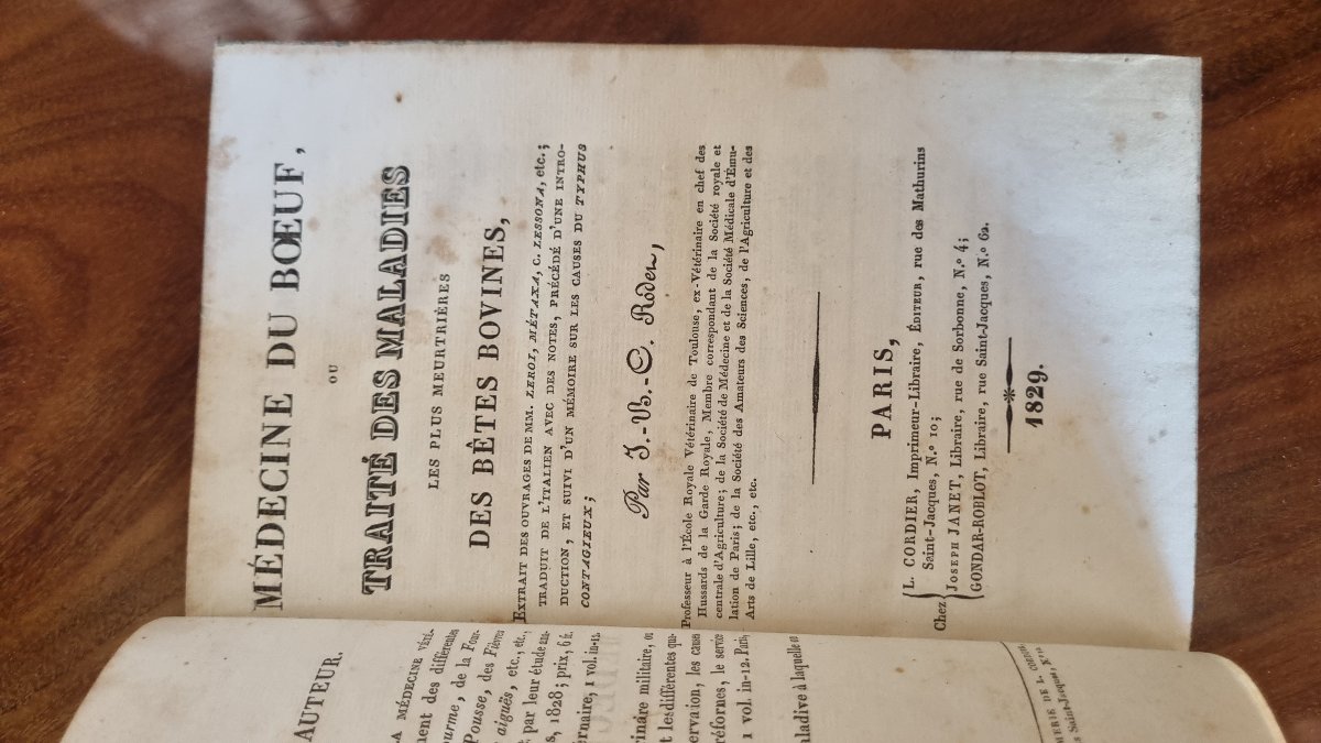 LIVRE ANCIEN RODET MEDECINE DU BOEUF EDITION ORIGINALE 1829 ART VÉTÉRINAIRE VACHE-photo-5