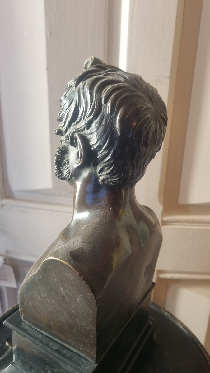 BUSTE D'HOMME EN BRONZE ÉPOQUE RESTAURATION CHARLES X-photo-1