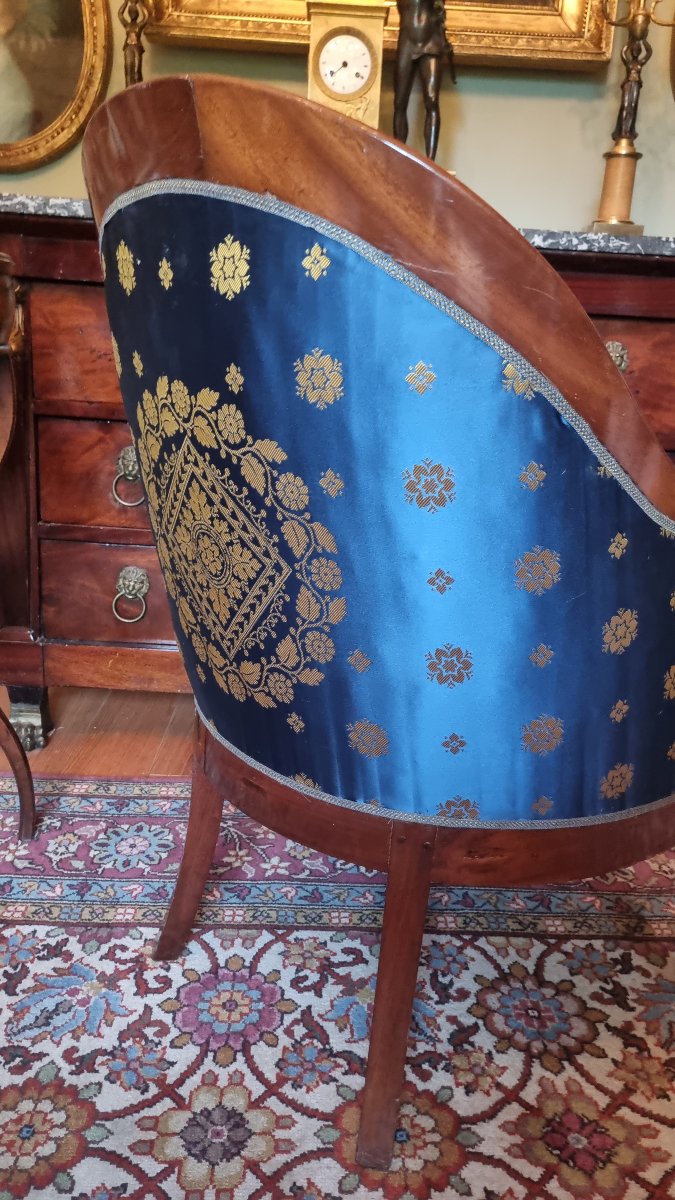 Charles X-era Mahogany Gondola Armchair  -photo-2