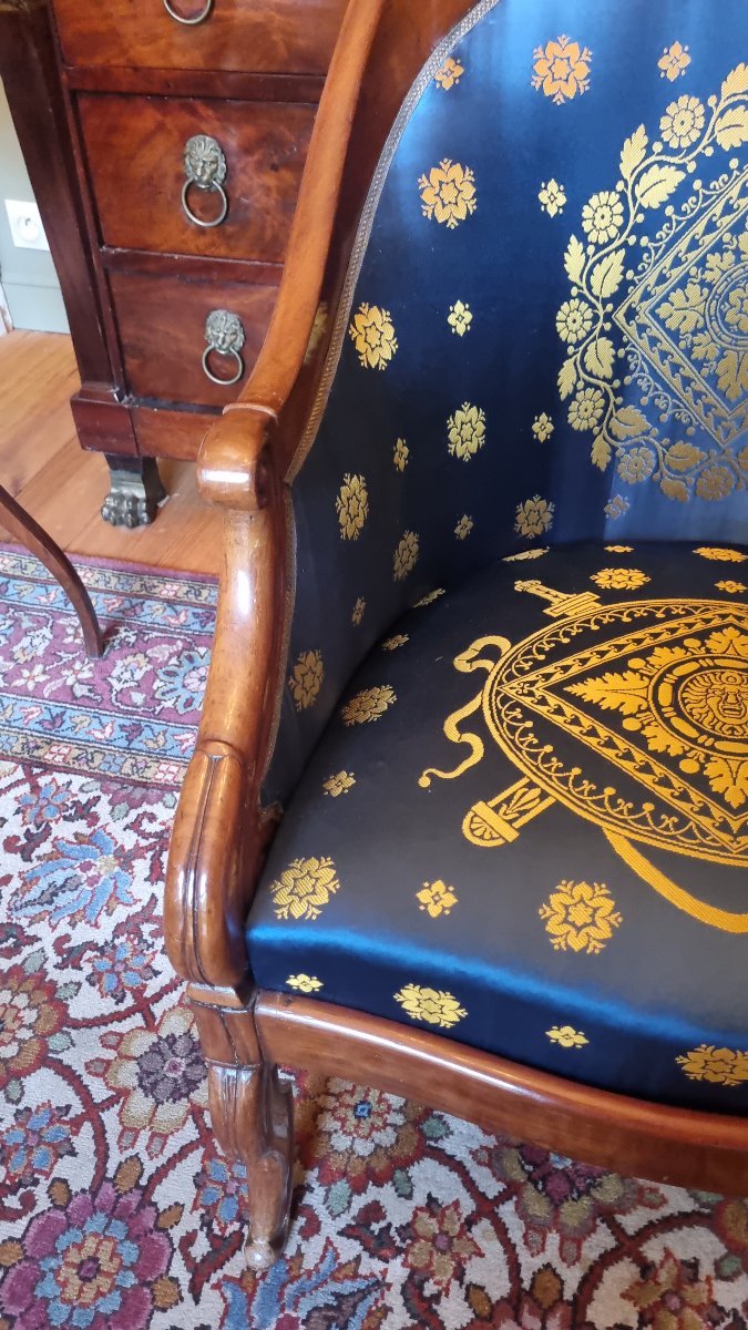 Charles X-era Mahogany Gondola Armchair  -photo-2