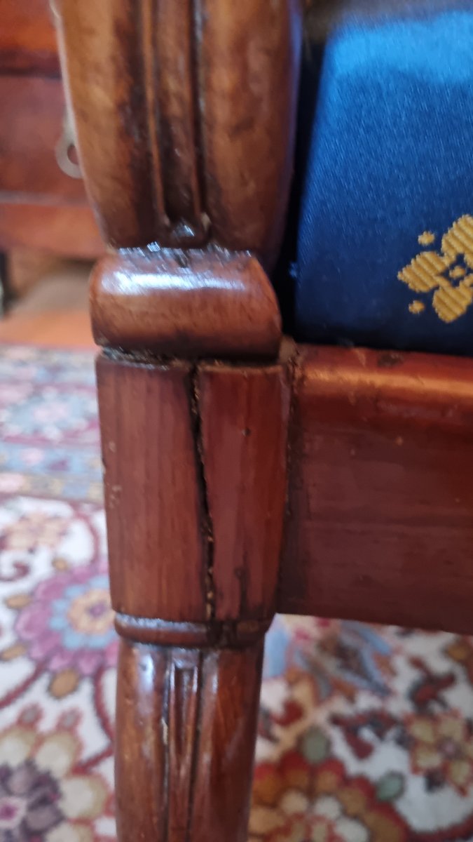 Charles X-era Mahogany Gondola Armchair  -photo-6