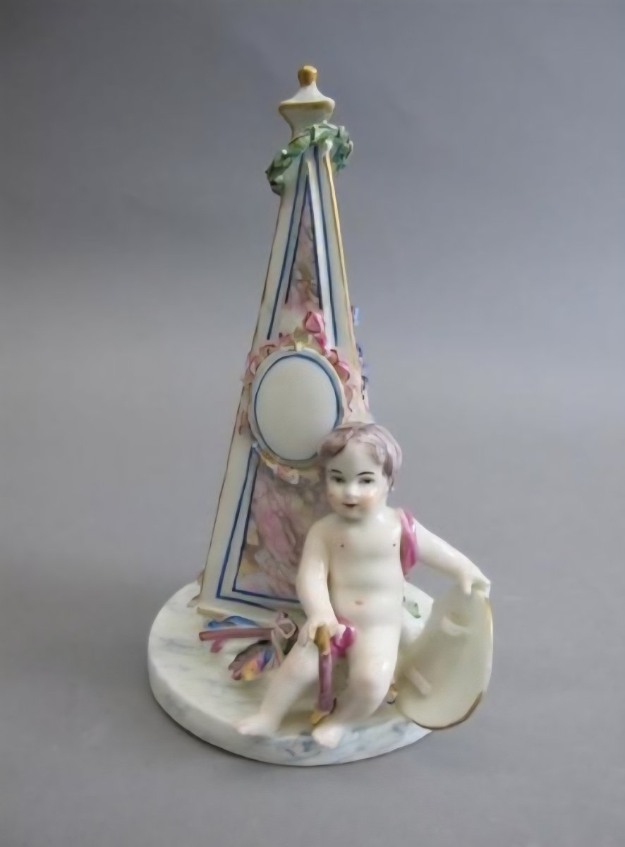 Mennecy Soft Porcelain, Duke Of Villeroy, 18th-century Group, Obelisk With Putti-photo-4