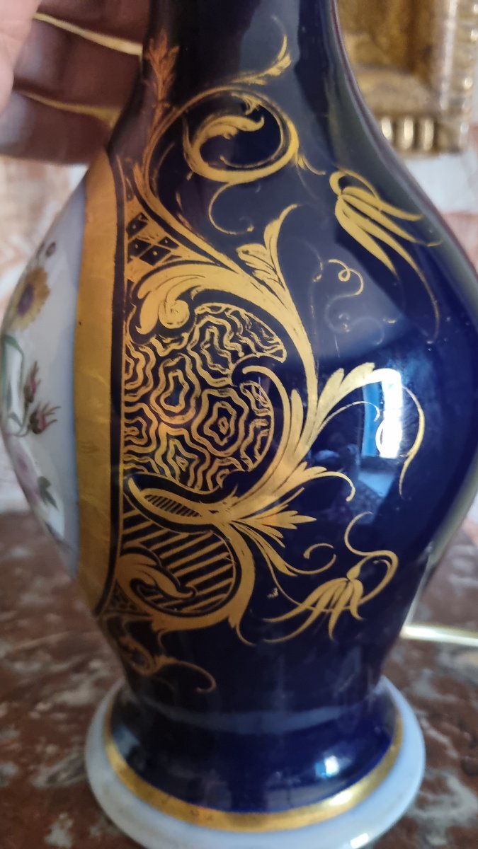 Porcelain Lamp Base By Valentine Saint Gaudens Fouque, Napoleon III Period-photo-1