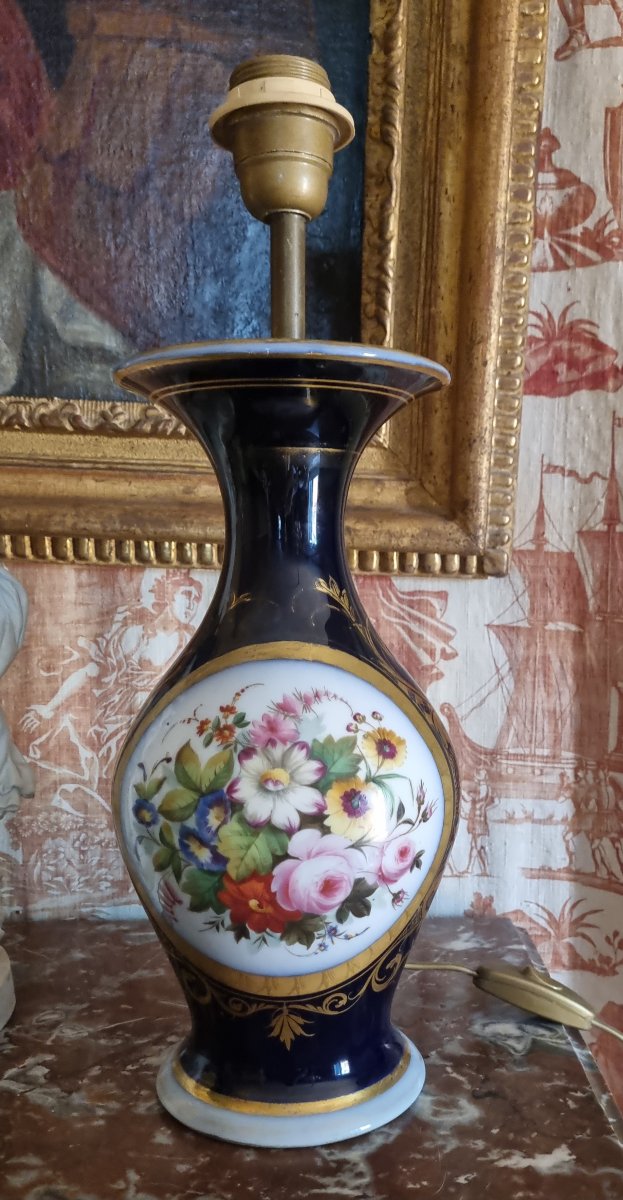 Porcelain Lamp Base By Valentine Saint Gaudens Fouque, Napoleon III Period