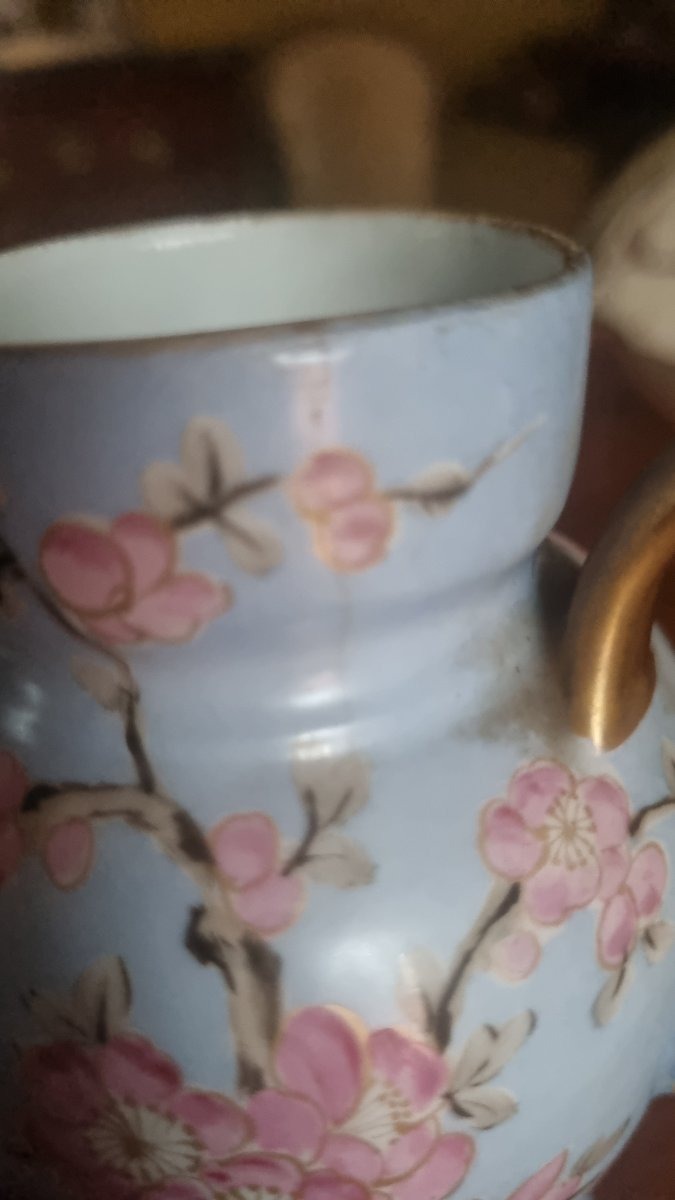 BRULE-PARFUM POT POURRI MAISON DELVAUX PARIS PORCELAINE ART NOUVEAU JAPONISME-photo-5