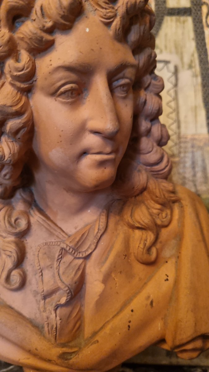 17th- And 18th-century Jean Racine-style Terracotta Library Bust -photo-2