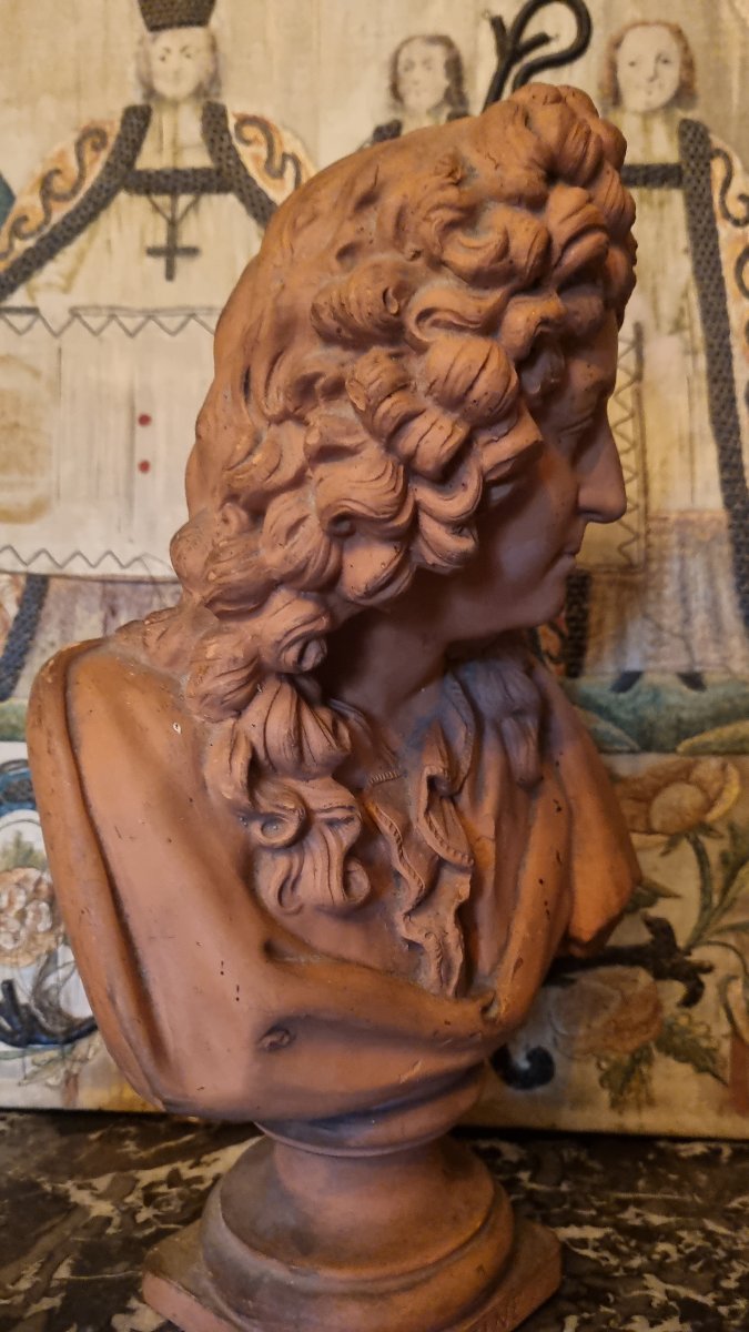 17th- And 18th-century Jean Racine-style Terracotta Library Bust -photo-1