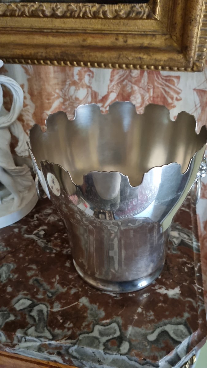 Silver-plated Metal Champagne Bucket And Bottle Cooler -photo-2