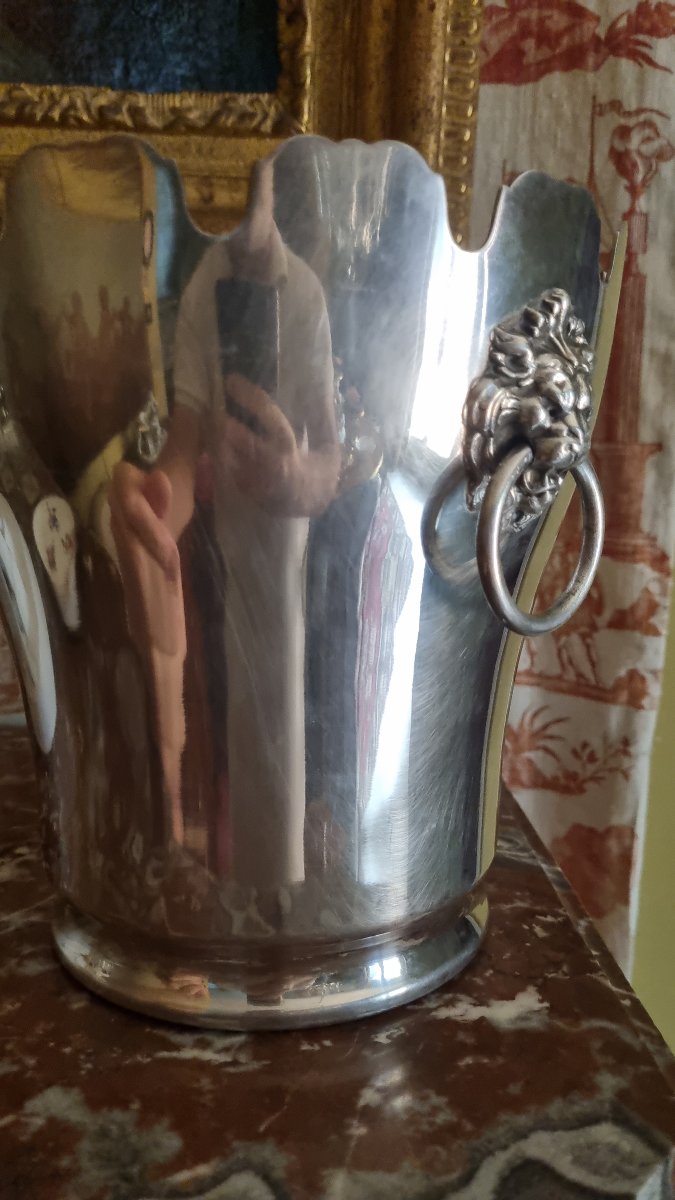 Silver-plated Metal Champagne Bucket And Bottle Cooler -photo-4