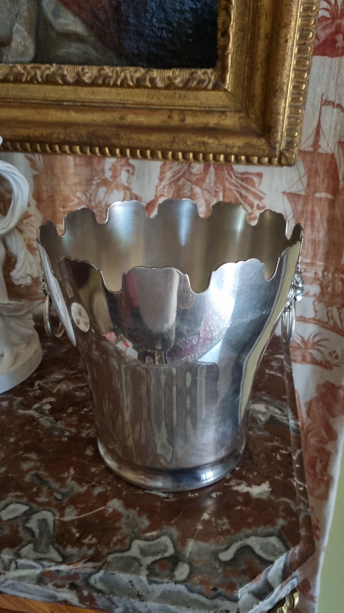 Silver-plated Metal Champagne Bucket And Bottle Cooler -photo-5