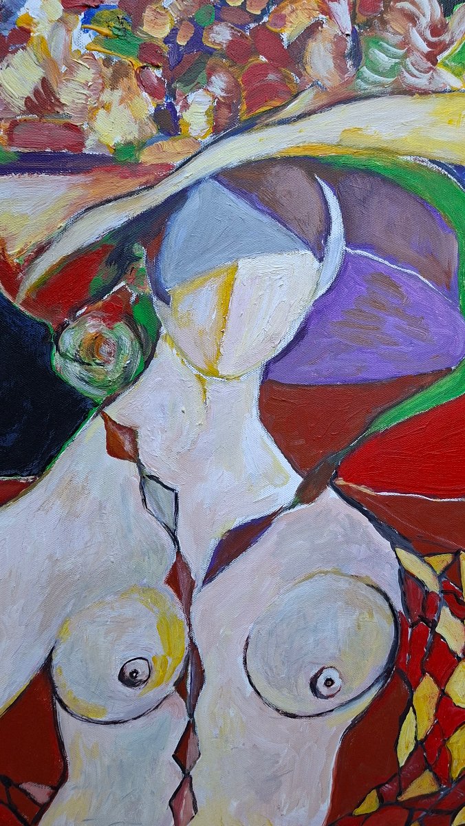 Angel Ponce De Leon - Oil On Canvas, Cubist, Contemporary Art, Camargue, Provence-photo-1