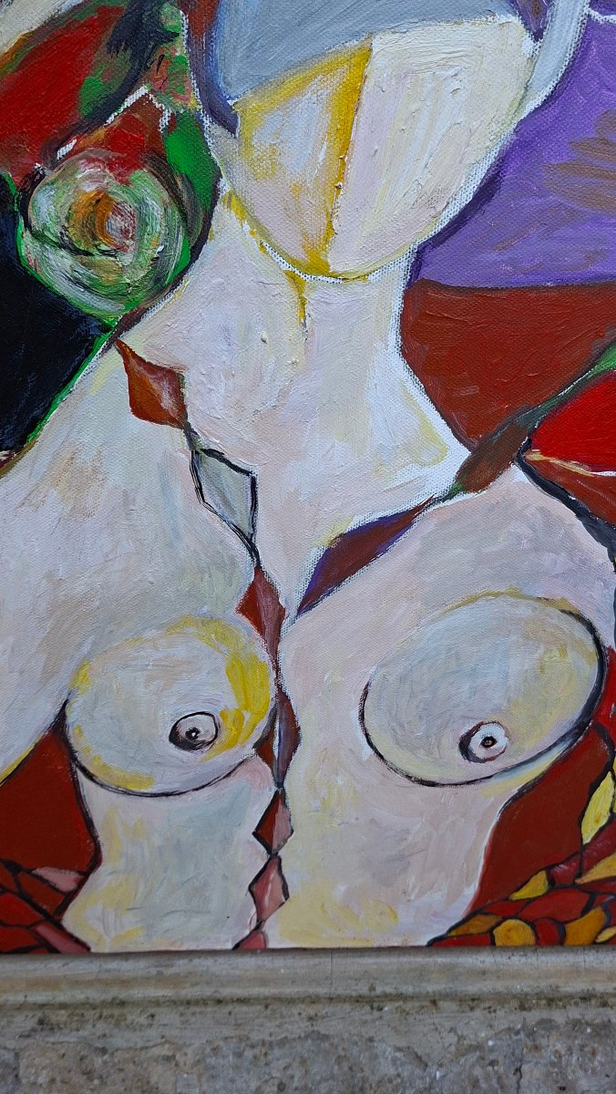Angel Ponce De Leon - Oil On Canvas, Cubist, Contemporary Art, Camargue, Provence-photo-3