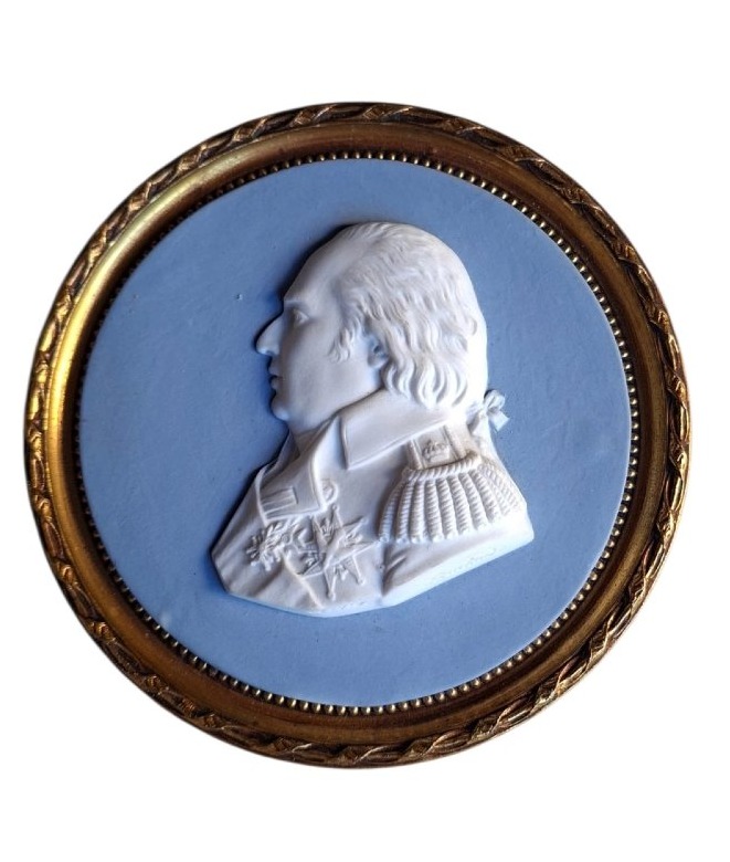 BISCUIT DE SEVRES PAR BRACHARD PROFIL EN BUSTE DE LOUIS XVIII ROI MEDAILLON -photo-2