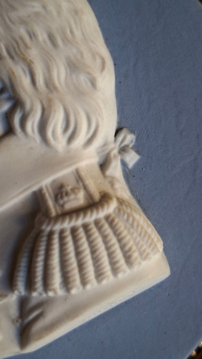BISCUIT DE SEVRES PAR BRACHARD PROFIL EN BUSTE DE LOUIS XVIII ROI MEDAILLON -photo-3