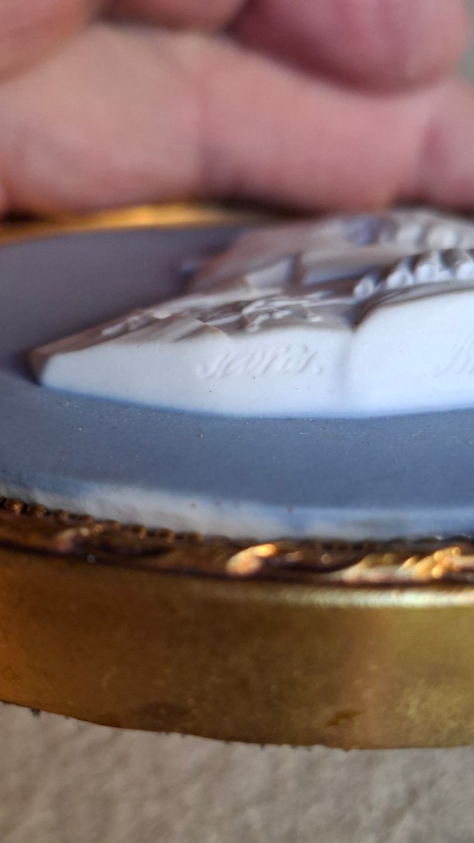 BISCUIT DE SEVRES PAR BRACHARD PROFIL EN BUSTE DE LOUIS XVIII ROI MEDAILLON -photo-5