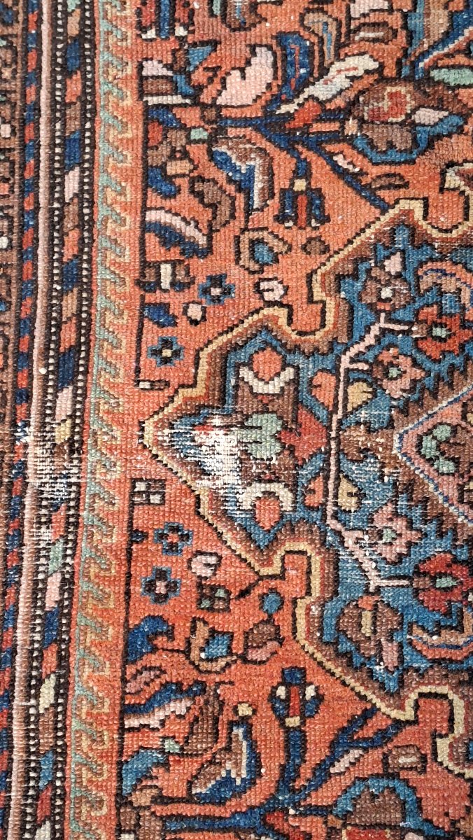 ANCIEN TAPIS FAIT MAIN PERSAN D'ORIENT IRAN HAMADAN 205 CM X 136 CM-photo-2